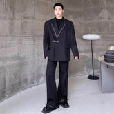HEYFANCYSTYLE Japanese Designer Black Loose Fit Suit Set
